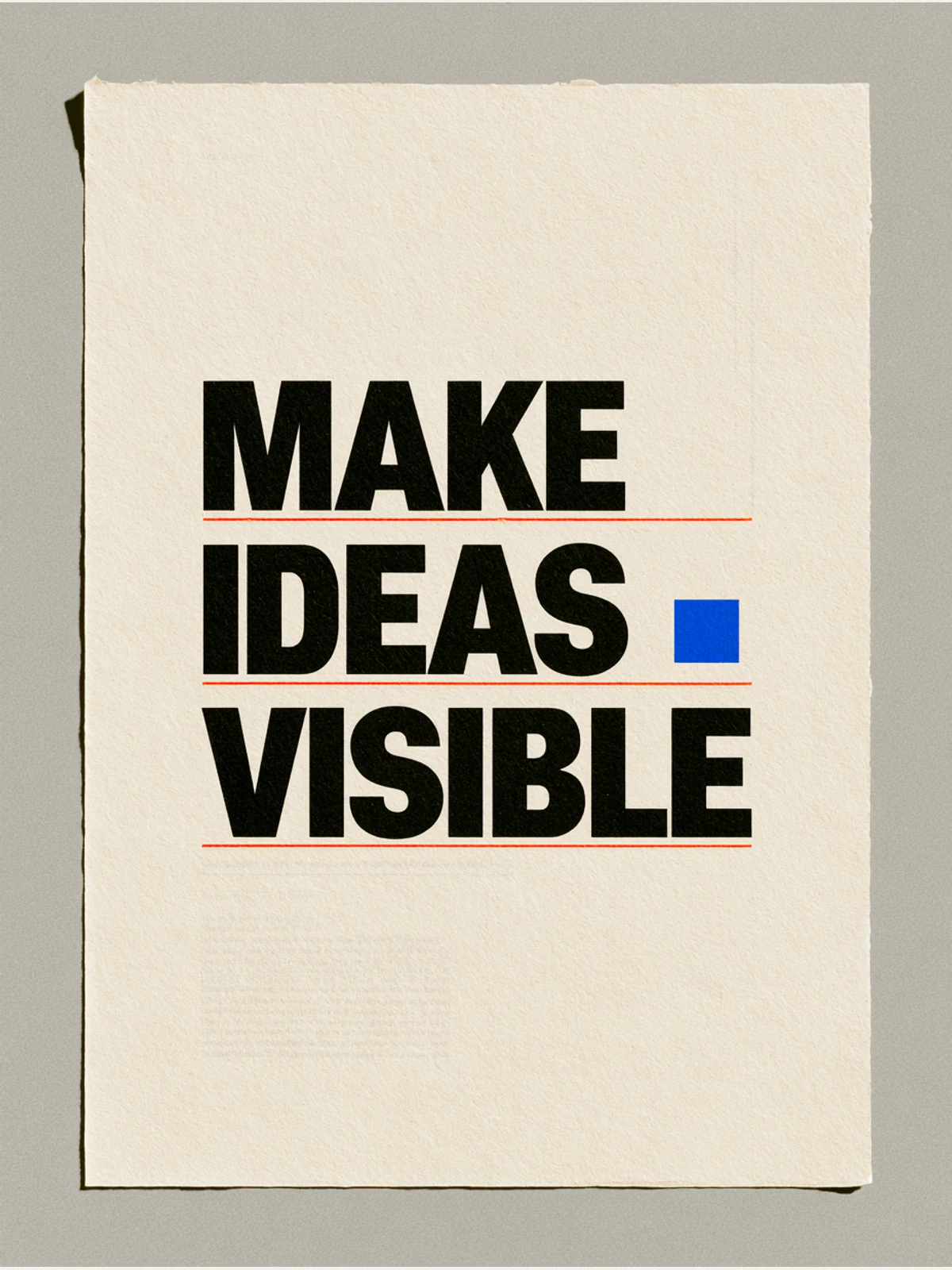 Midjourney V8.2 result for the MAKE IDEAS VISIBLE typography prompt