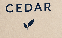 Reference crop of the CEDAR letters, leaf mark and fine paper texture.