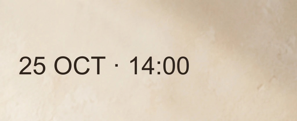 Dark event text sits on the quieter pale wall, with clear separation across the line.