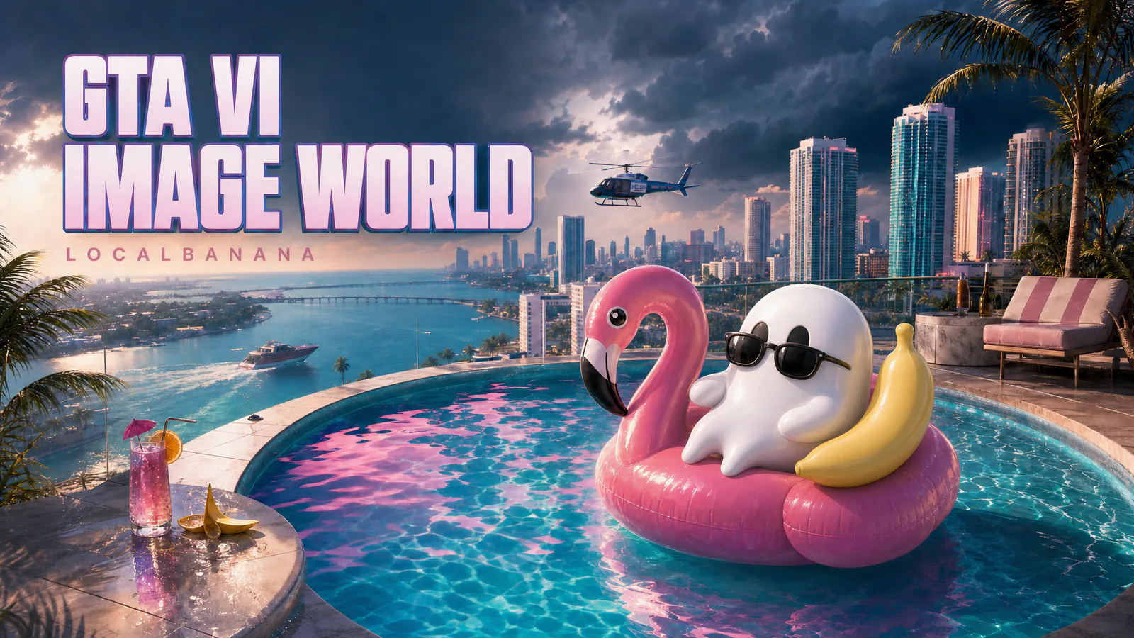 LocalBanana GTA VI Image World poolside campaign poster